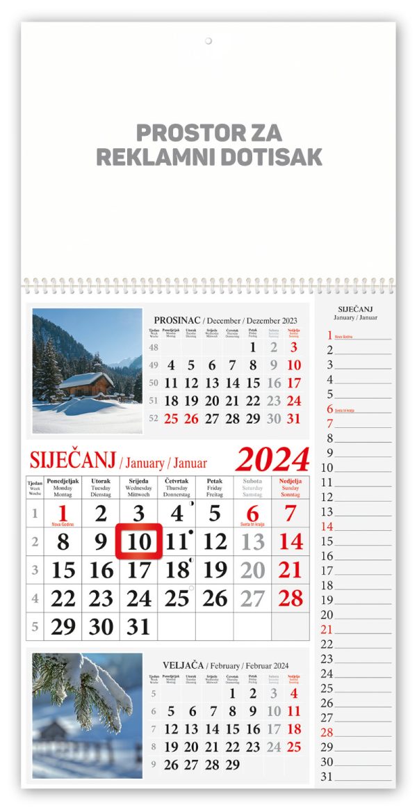 Veliki kolor note kalendar