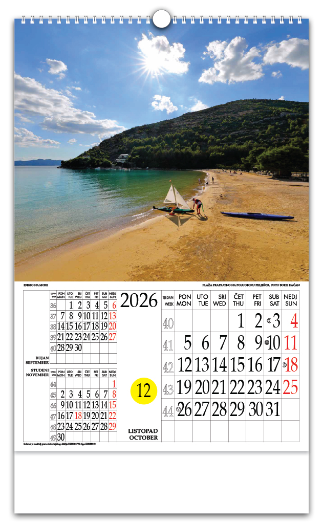 Rotacijski zidni kalendar - "Idemo na more" - Slika 4