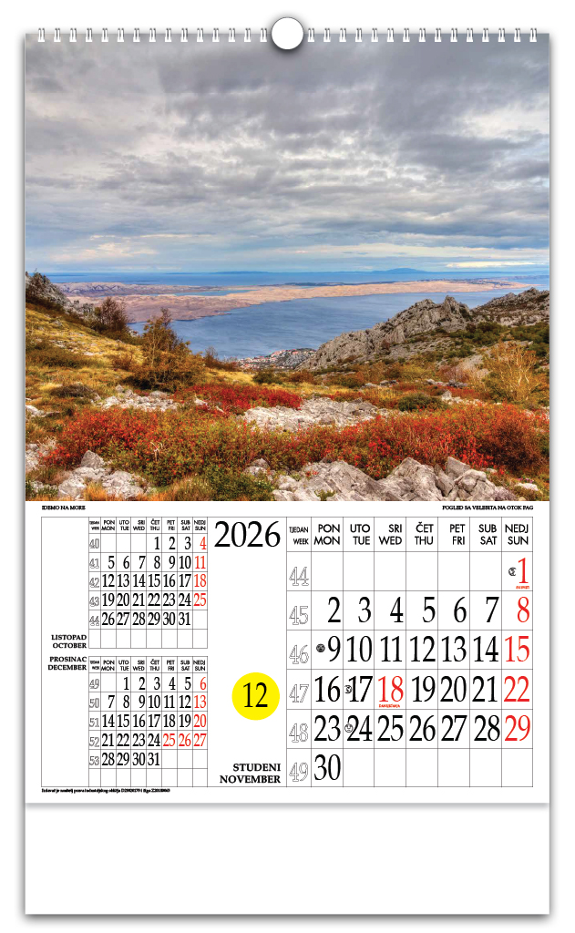 Rotacijski zidni kalendar - "Idemo na more" - Slika 3