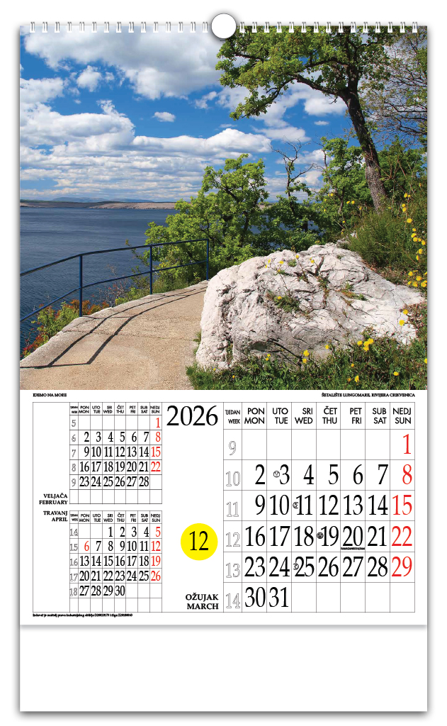 Rotacijski zidni kalendar - "Idemo na more" - Slika 11