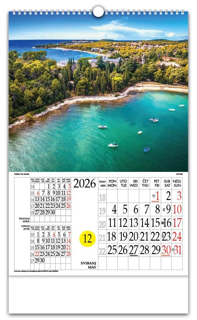 Rotacijski zidni kalendar - "Idemo na more" - Slika 9