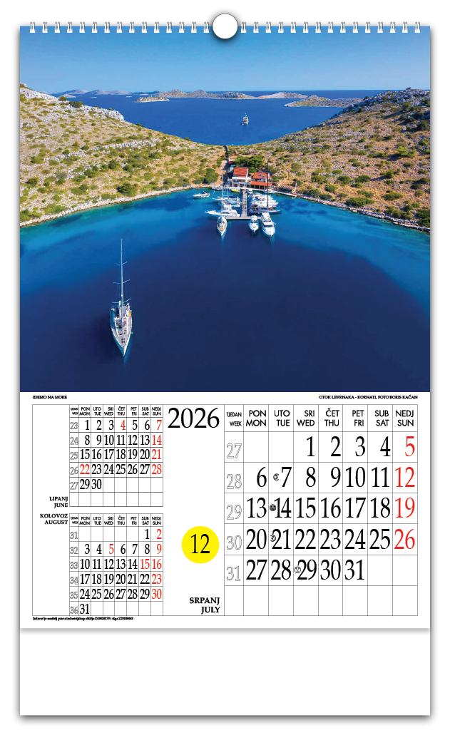 Rotacijski zidni kalendar - "Idemo na more" - Slika 7