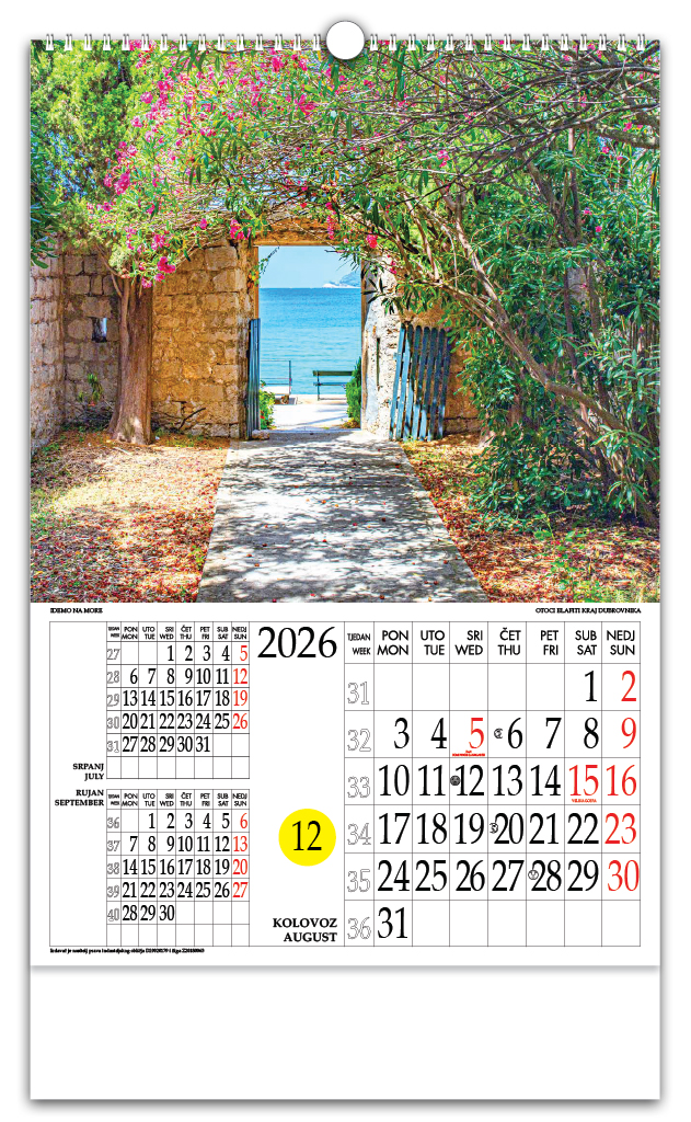 Rotacijski zidni kalendar - "Idemo na more" - Slika 6