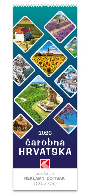 Uski zidni kalendar "Čarobna Hrvatska"