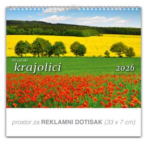 Preklopni zidni kalendar "Hrvatski Krajolici"