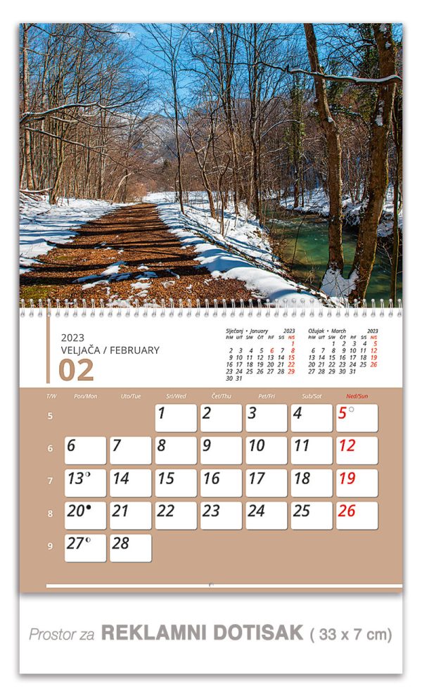 preklopni zidni kalendar priroda