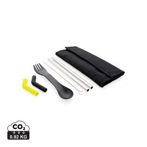 Tierra set od 2 slamke i pribora za jelo u torbici