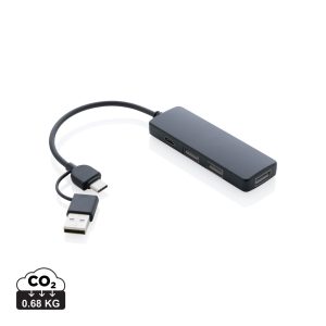 RCS USB hub od reciklirane plastike s dvostrukim ulazom