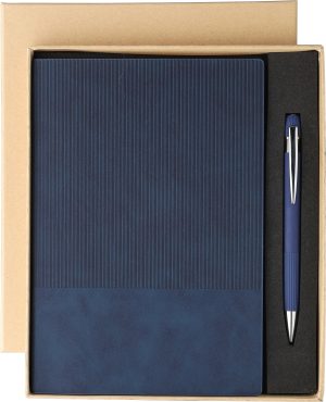 Set bilježnica i kemijske olovke od recikliranog PU materijala (A5) Tarek