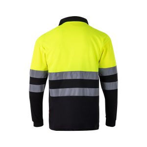 VL VULCAN. Dvobojna bird-eye polo majica (160g/m²) s dugim rukavima, od poliestera (100%) 36067