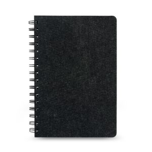 MISHIMA. A5 bilježnica s polutvrdim koricama od recikliranog pusta (100% rPET) s prstenovima i crtanim stranicama