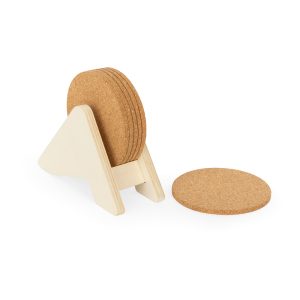 PLYCORK. Stalak od šperploče sa 6 plutenih podmetača