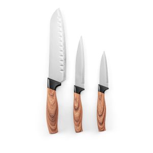 BAHARAT. Set od 3 kuhinjska noža s oštricama od nehrđajućeg čelika i ergonomskim drškama 94395