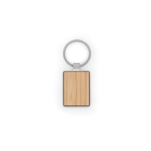GASTON RECTANGULAR. Pravokutni privjesak za ključeve od cinka i bambusa 95118