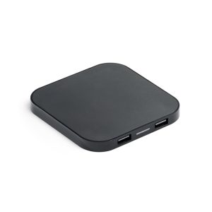 CAROLINE. Superbrzi bežični punjač od 15 W s HUB 2 USB-A priključka od recikliranog ABS-a (100% rABS)