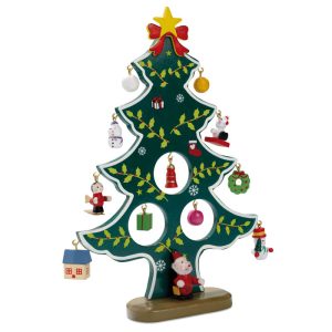 Wooden xmas tree decoration CX1278