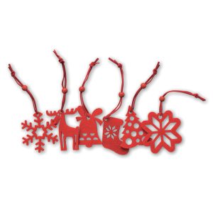 Set of 6 felt tree hangers CX1335