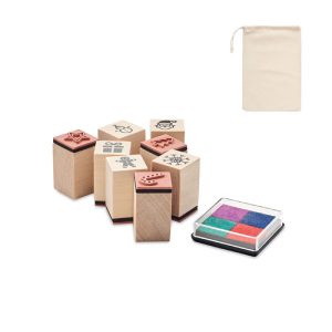 8 wooden Christmas stamps set CX1512