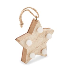 Wooden weed star with lights CX1531