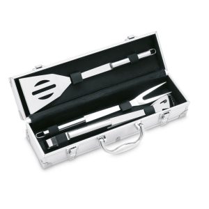 3 BBQ tools in aluminium case IT3475