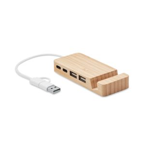Bamboo USB 4 ports hub MO2144