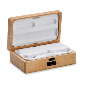 TWS earbuds in bamboo case MO2303