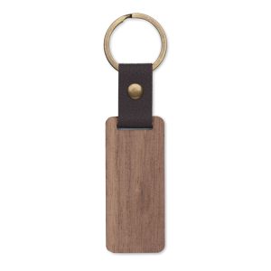 Key ring in walnut and PU MO2369