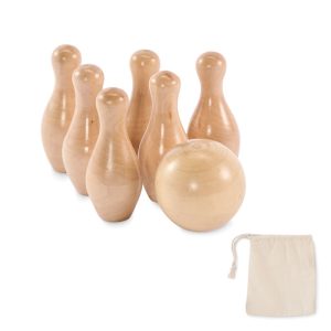 Mini pine wood bowling set MO2434