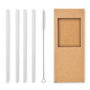 4 reusable glass straws MO2452