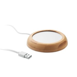 Bamboo mug warmer with USB MO2592