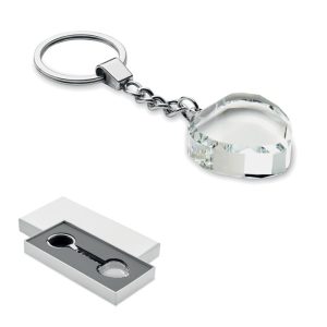 Glass heart award key ring MO2658