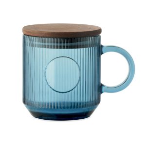 Ribbed glass mug 300ml MO2752
