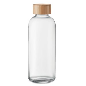 Glass bottle 650ml bamboo lid MO6426