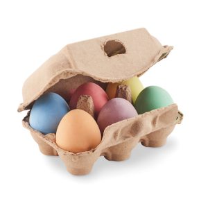 6 chalk eggs in box MO6479