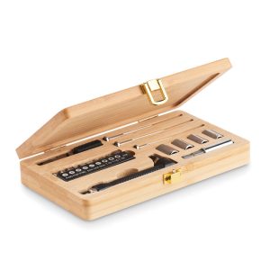 21 pcs tool set in bamboo case MO6496