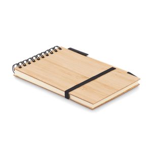 A6 bamboo notepad with pen MO6528