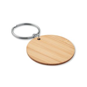 Round bamboo key ring MO6977