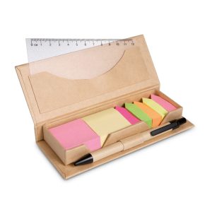 Sticky memo set recycked w/pen MO7756