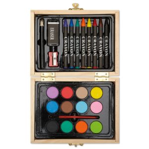 Painting set in wooden box MO8249