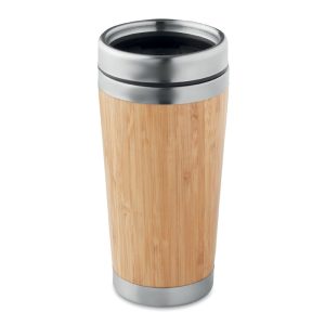 Double wall bamboo flask 400ml MO9444