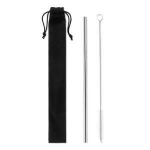 SS straw and brush in pouch MO9602