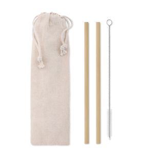 Bamboo Straw w/brush in pouch MO9630