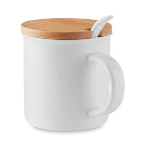 Porcelain mug with spoon MO9708