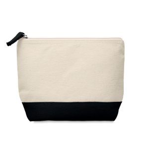 Bicolour cotton cosmetic bag MO9815