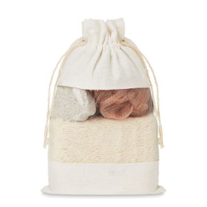 Bath set in cotton pouch MO9872