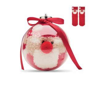 Santa socks in bauble ornament CX1585