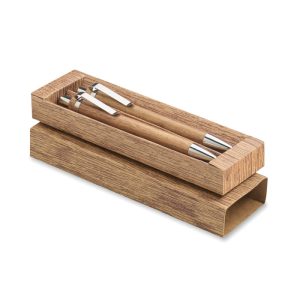 Acacia wood pen and pencil set MO3173