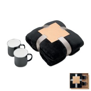 Fleece blanket & 2 mugs set MO3207