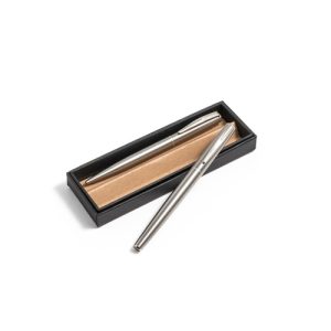 ELLA. Set rolera i kemijske olovke s tijelom od nehrđajućeg čelika (53% rSS) s kopčom