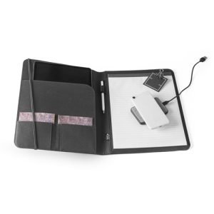 EMERGE FOLDER II. 300D recikliranog poliestera (100% rPET) A4 mapa s elastičnim zatvaranjem